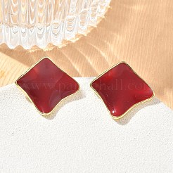 Brass Enamel Stud Earrings for Women&nbsp;KK-CBA760A-07G