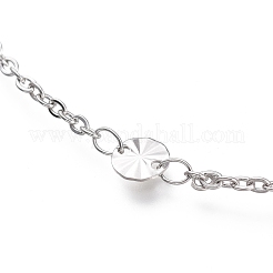 Tarnish Resistant 304 Stainless Steel Cable Chain Anklets&nbsp;AJEW-M026-04P