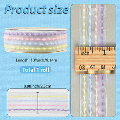 ポリエステルリボン  花のギフト包装や衣装の装飾に  カラフル  1インチ（25mm）  約10.00ヤード（9.14m）/ロール&nbsp;OCOR-WH20018-36B