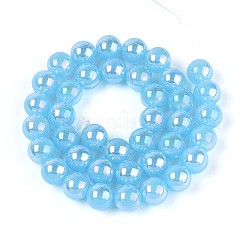 Electroplate Imitation Jade Glass Beads Strands&nbsp;GLAA-T032-J10mm-AB04