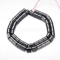 磁気あり合成ヘマタイトビーズ連売り  グレードA  コラム  原色  8x6.5mm  穴：1mm  約49個/連  15.7インチ（40cm）&nbsp;G-A164-05D