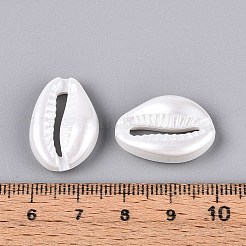ABSプラスチックパール調ペンダント  シェル形状  乳白色  22x15x6.5mm  穴：2.2mm  約549個/500g&nbsp;KY-T041-13