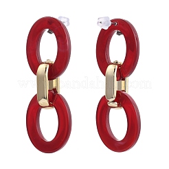 Acrylic & CCB Plastic Cable Chains Dangle Stud Earrings&nbsp;EJEW-JE04238-M