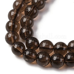 Natural Smoky Quartz Round Beads Strands&nbsp;G-E329-8mm-38B