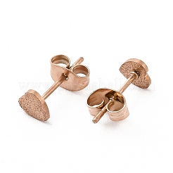Ion Plating(IP) 304 Stainless Steel Haart Stud Earrings for Women&nbsp;EJEW-K243-02RG