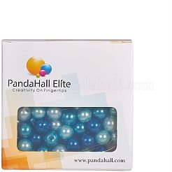 8mm Mixed Blue Color Pearlized Glass Pearl Beads for Jewelry Making&nbsp;HY-PH0006-8mm-03