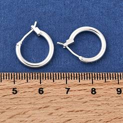 真鍮製フープピアス  ニッケルフリー  リング  925銀メッキ  15x2mm  ピン：0.7mm&nbsp;KK-ZX025-53S
