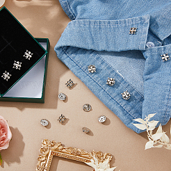 20Pcs Flower Alloy Rhinestone Lapel Pin Backs for Backpack Clothes&nbsp;JEWB-FH0002-72P