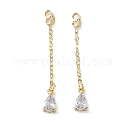Rack Plating Brass Micro Pave Clear Cubic Zirconia Friction Ear Nut&nbsp;EJEW-I266-04G