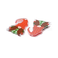 Christmas Transparent Printed Acrylic Pendants&nbsp;TACR-G036-03