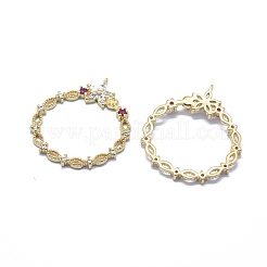 Brass Micro Pave Cubic Zirconia Peg Bails Pendants&nbsp;LS-KK-F797-48G