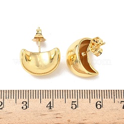 ムーン真鍮スタッドピアス  ラックめっき  長持ちメッキ  カドミウムフリー＆鉛フリー  18KGP本金メッキ  17x13mm&nbsp;EJEW-F389-12G