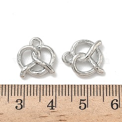 合金ペンダント  プレッツェルチャーム  鉛フリー＆カドミウムフリー  ラックめっき  プラチナ  13x12.5x3mm  穴：1.6mm&nbsp;FIND-L024-07P
