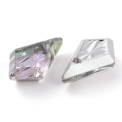 エンボスガラスラインストーンペンダント  多面カット  凧  ミックスカラー  19x12x5.5mm  穴：1.2mm&nbsp;GLAA-J101-01B