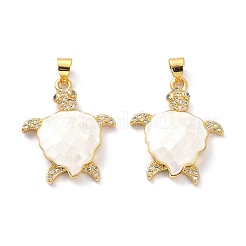 Real 18K Gold Plated Brass Micro Pave Clear Cubic Zirconia Pendants&nbsp;KK-D004-05G-D