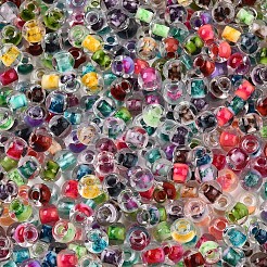ガラスシードビーズ  色の内側  ラウンド  ミックスカラー  4~4.5x3~3.5mm  穴：1.2~1.5mm  約7140個/ポンド&nbsp;SEED-N007-09