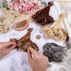 5Pcs 5 Styles  High Temperature Fiber Long Pear Perm Hairstyle Doll Wig Hair&nbsp;DIY-GL0005-63B