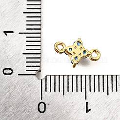 Brass Micro Pave Blue Cubic Zirconia Links&nbsp;KK-D356-06B-G