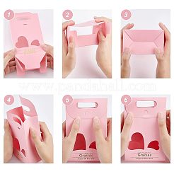 紙製ギフトボックス24セット  キャンディー包装箱  結婚披露宴のギフト用の箱  ポリエステルリボン付き  言葉の甘い記憶と大理石の模様  フローラルホワイト  7x7x10.5cm&nbsp;CON-NB0001-97