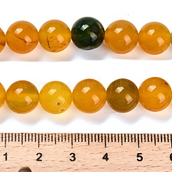 染め加工天然石瑪瑙ビーズ連売り  ラウンド  ゴールド  10~10.5mm  穴：1~1.2mm  約39個/連  15.16''（38.5センチメートル）&nbsp;G-G203-10F-10mm