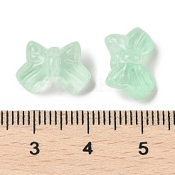 透明スプレーペイントガラスビーズ  蝶結び  アクアマリン  9.5x14x6.5mm  穴：1mm&nbsp;GLAA-Z011-11M