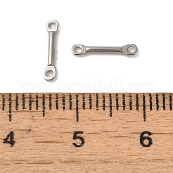 変色しない304ステンレススチールコネクタチャーム  バーリンク  ステンレス鋼色  10x2x1mm  穴：1mm&nbsp;STAS-Q323-04B-P