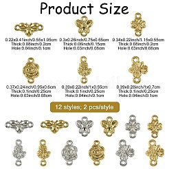 24Pcs 12 Styles 304 Stainless Steel Links&nbsp;STAS-FS0002-29