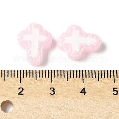 焼き絵の具、ガラス、エナメル、ビーズ  手描きのビーズ  クロス  ラベンダーブラッシュ  14.5x11.5x4mm  穴：1mm&nbsp;LS-BLOW-D300-06I