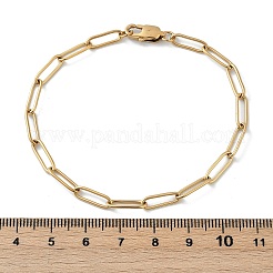 PVD Vacuum Plating 304 Stainless Steel Paperclip Chain Bracelets&nbsp;BJEW-I295-15G