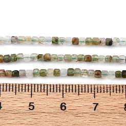 天然石グリーンルチルクォーツビーズ連売り  多面カット  キューブ  2x2x2mm  穴：0.6mm  約178個/連  14.96''（38センチメートル）&nbsp;G-RM2025-C03-A