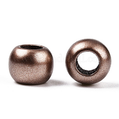 ロンデルスプレーペイントアクリルビーズ  大穴ビーズ  キャメル  10x8mm  穴：4.8mm&nbsp;ACRP-WH0003-01A