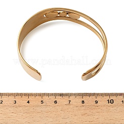304 Stainless Steel Pave Plastic Pearl Cuff Bangles for Women&nbsp;BJEW-D465-01G