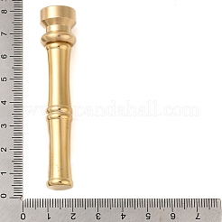 金色の真鍮ワックスシーリングスタンプヘッドと竹の棒状のハンドル  年賀状作りに  文字J  74.5x15mm&nbsp;STAM-K001-05G-J