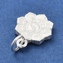 925 Sterling Silver Tai Chi Yin-yang Lotus Flower Charms&nbsp;STER-S009-10S