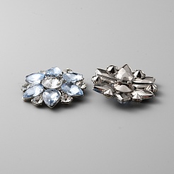 合金のラインストーンの靴の装飾  取り外し可能な靴のバックル クリップ  花柄  51.5x53.5x10mm&nbsp;AJEW-WH0401-11A