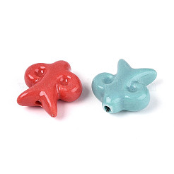 ハンドメイドの磁器セラミックビーズ  ツバメ  光沢釉の磁器  ミックスカラー  24x22.5x9.5mm  穴：2.5mm&nbsp;PORC-T134-19M