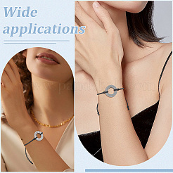 24Pcs Aluminum Disc Link Braided Bead Bracelets&nbsp;BJEW-PH01992