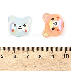 アクリルビーズ  クマ  ABカラーメッキ  ミックスカラー  16.5x19.5x14.5mm  穴：3.5mm&nbsp;PACR-Z001-03
