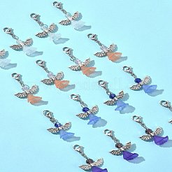 16Pcs 4 Colors Angel Glass Acrylic Pendants&nbsp;HJEW-FS00015