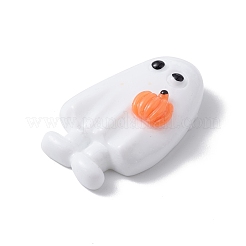 ハロウィンのテーマ不透明樹脂カボション  ホワイト  ゴースト模様  27x18x8mm&nbsp;RESI-E035-01V