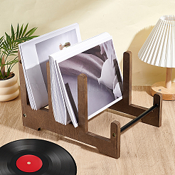 木製の音楽レコードオーガナイザーホルダー  CD収納棚  シエナ  37x22.5x26.5cm&nbsp;ODIS-WH0043-181