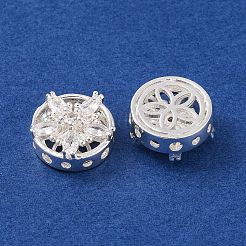 Brass Micro Pave Clear Cubic Zirconia Beads&nbsp;KK-S389-27S