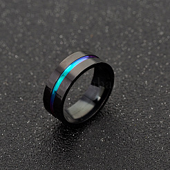 316l サージカルステンレススチール ワイドバンド 指輪  ガンメタ色  usサイズ12 1/4(21.5mm)&nbsp;X-RJEW-T005-12-02