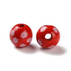 Printed Wood European Beads&nbsp;WOOD-Z002-08K