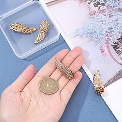 6 Pairs Wing Alloy Brooches&nbsp;JEWB-CA0001-08LG