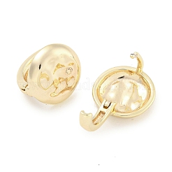 真鍮製フープピアス  女性のための  フラットラウンド  18KGP本金メッキ  10mm&nbsp;EJEW-S228-05G