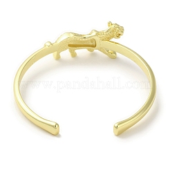 Brass Tiger Open Cuff Bangle for Women&nbsp;BJEW-K246-12G