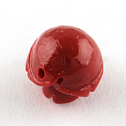 染め加工フラワー合成サンゴビーズ  ファイヤーブリック  8.5x8mm  穴：1mm&nbsp;CORA-R011-32C
