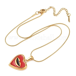 304 Stainless Steel Enamel Red Heart with Lip Pendant Necklaces&nbsp;NJEW-H088-03G