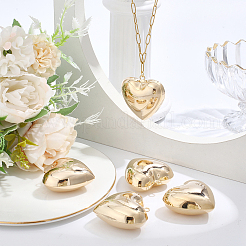 5Pcs Heart Brass Pendants&nbsp;KK-BBC0025-58C